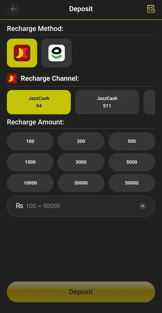 Deposit and withdraw your earnings